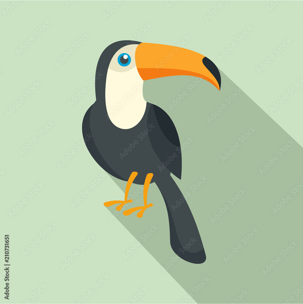 Naklejka premium Toucan bird icon. Flat illustration of toucan bird vector icon for web design