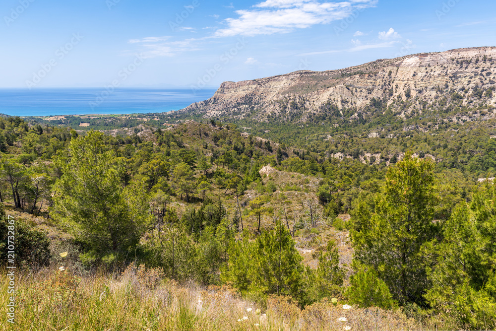 View of the west coast of Rhodes island.Greece. View of the west coast of Rhodes island.Greece.