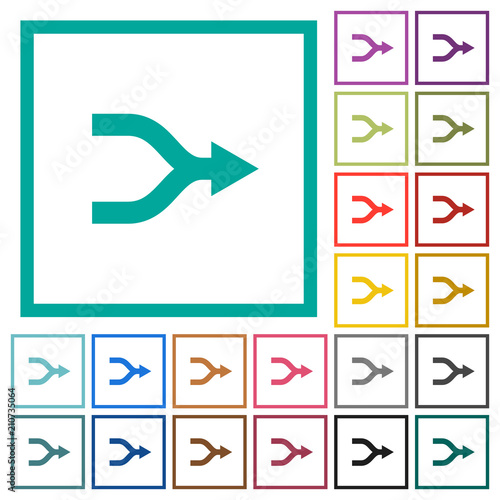 Merge arrows flat color icons with quadrant frames