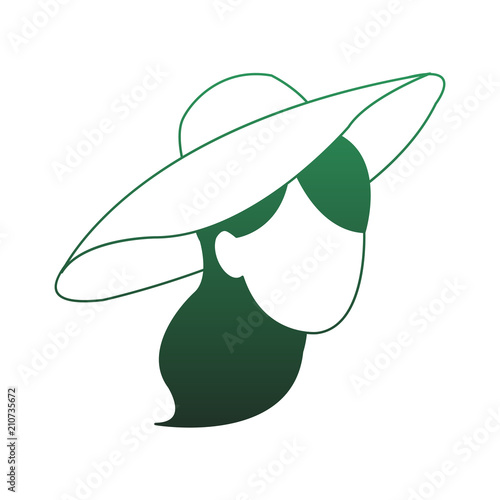 Young woman with sun hat vector illustration graphic design