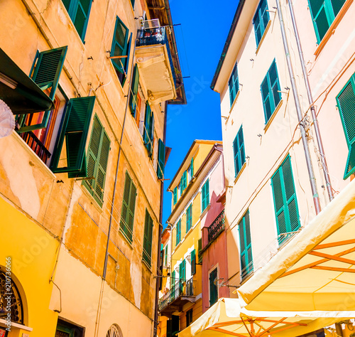 Colorful buildings in Monterosso in Cinque Terre, Italy