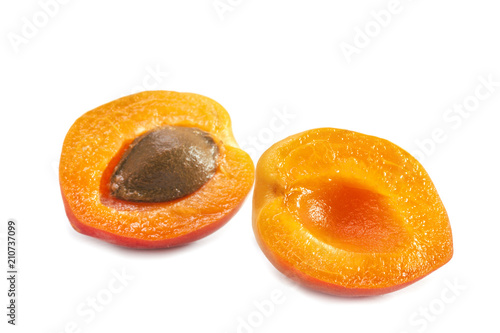 one half ripe juicy apricot