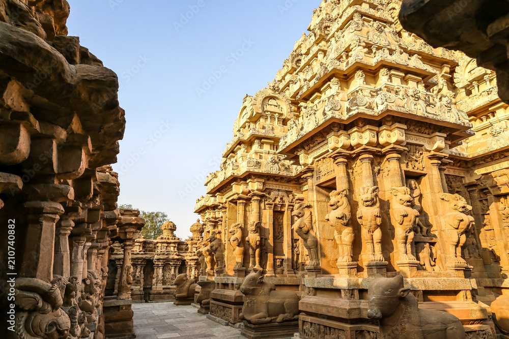 Beatiful ancient Hindu temple, Kanchipuram, Tamil Nadu, India