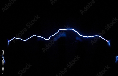 The trajectory of a spark electric discharge.