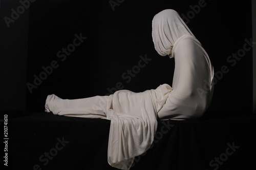 Jesus Christ rising from the dead on the third day in the tomb. Dead and resurrection concept for Easter Sunday and Christianity. Christ died and rose on the third day. Miracles of Jesus.