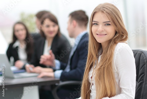 portrait of young female office worker