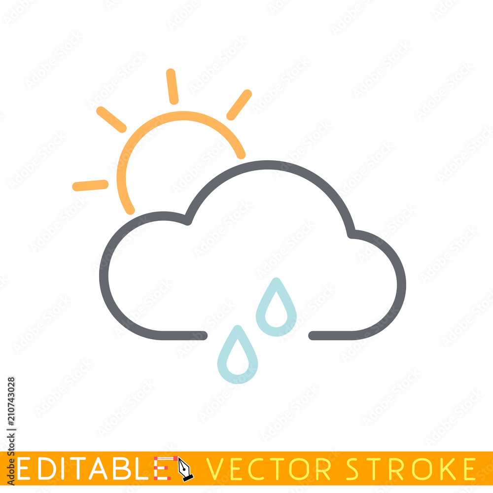 Weather forecast icon. Editable stroke sketch icon. Stock vector illustration. Weather forecast icon. Editable stroke sketch icon. Stock vector illustration.