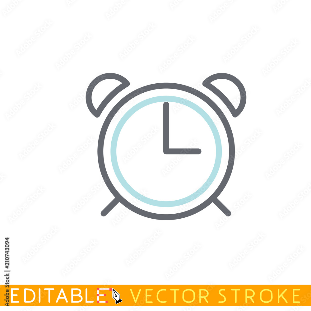 Alarm clock icon. Editable stroke sketch icon. Stock vector illustration. Alarm clock icon. Editable stroke sketch icon. Stock vector illustration.