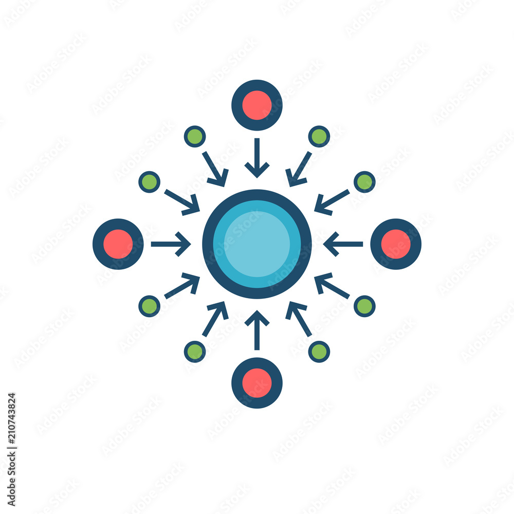 Centralization Flat Vector Icon. Isolated on White Background. Trendy Flat Style. Centralization Flat Vector Icon. Isolated on White Background. Trendy Flat Style.