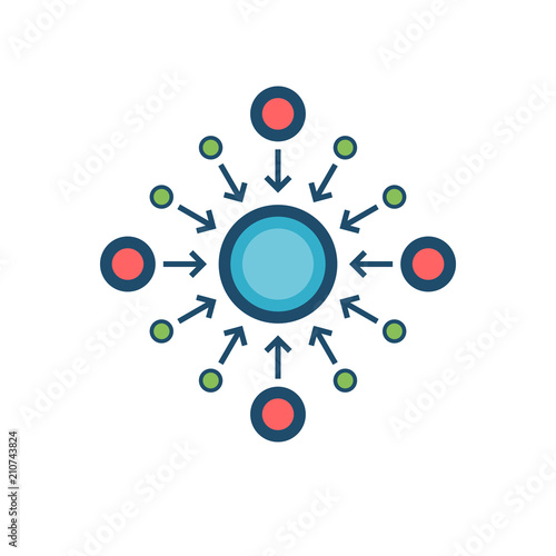 Centralization Flat Vector Icon. Isolated on White Background. Trendy Flat Style.