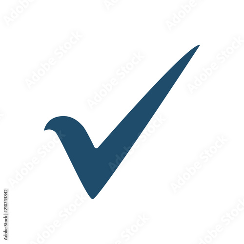 Check Mark Flat Vector Icon. Isolated on White Background. Trendy Flat Style.
