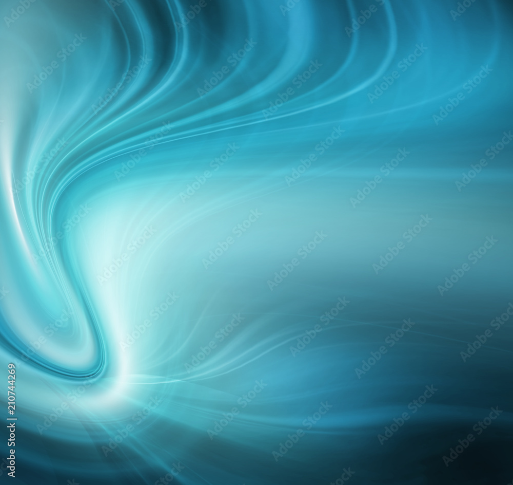 Fototapeta premium Abstract blue background, abstract lines twisting into beautiful bends