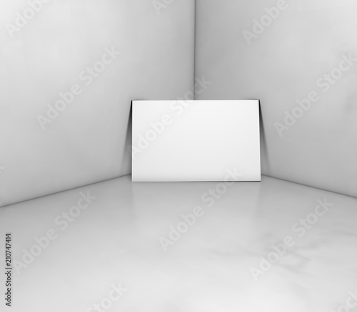 render 3d illustration photo  business card mockup template  isolated on light grey background to place your design.