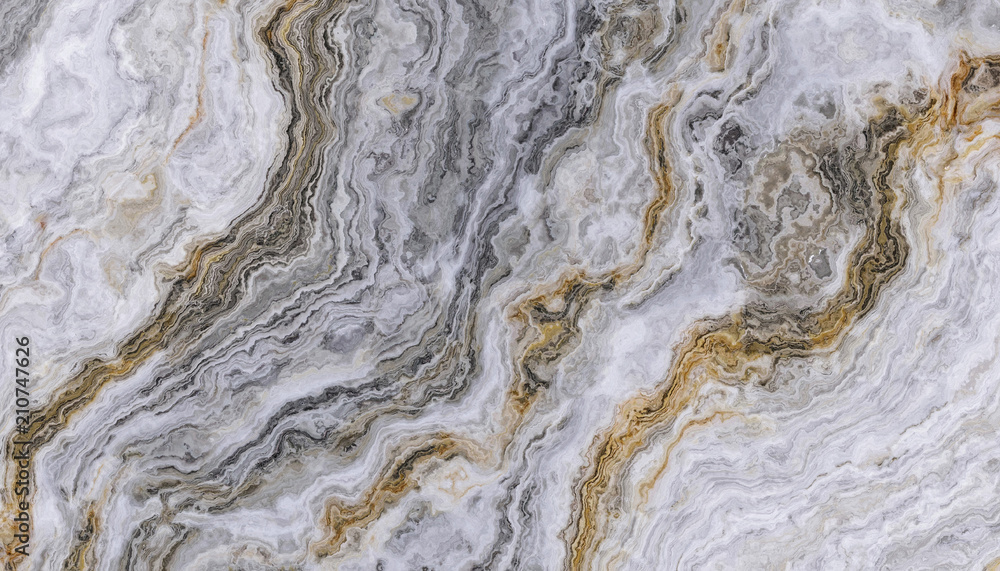 Fototapeta premium Grey gold curly marble