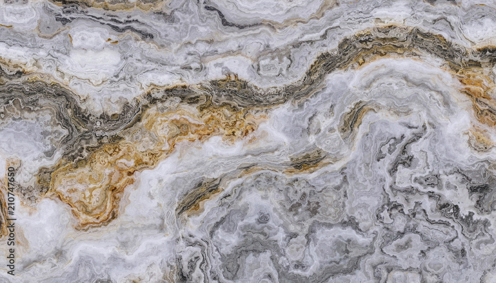 Fototapeta premium Grey gold curly marble
