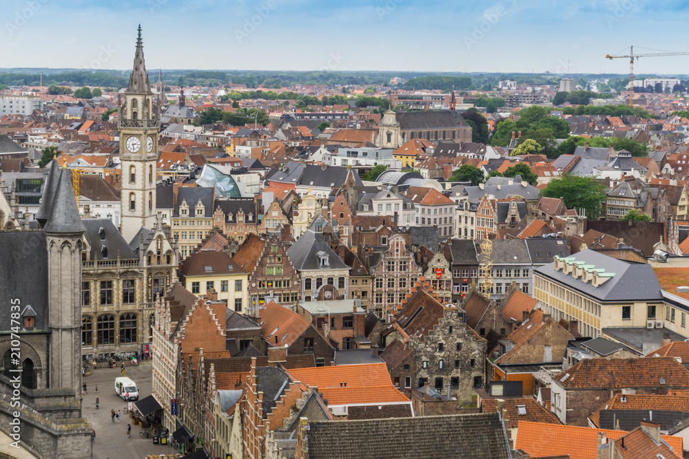 Ghent town panorama, Belgium