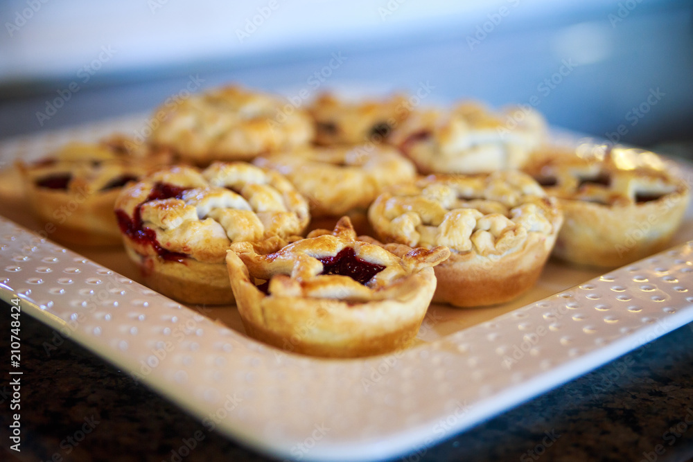 Homemade patriotic American Cherry Pie on a white plate Homemade patriotic American Cherry Pie on a white plate