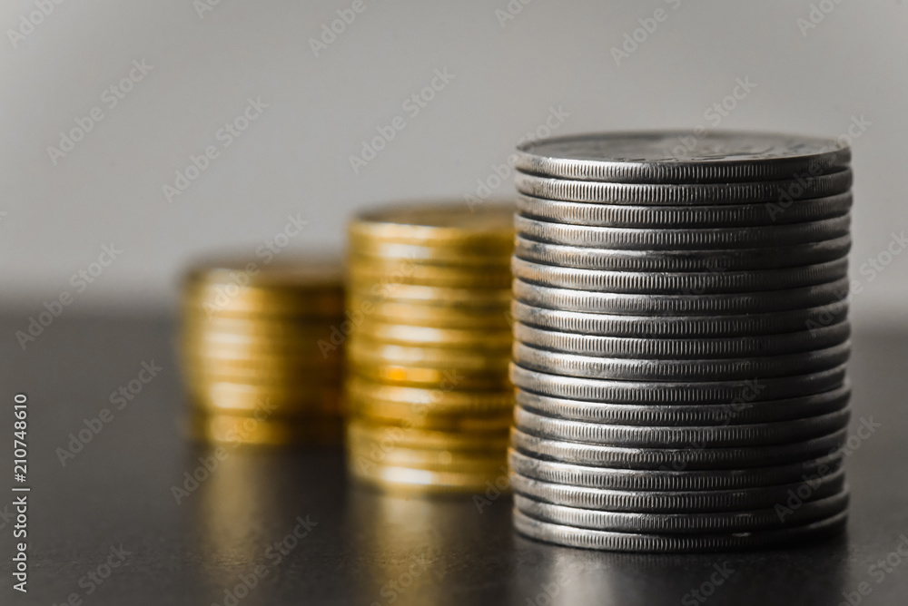 Stack money coin for growing your business Stack money coin for growing your business
