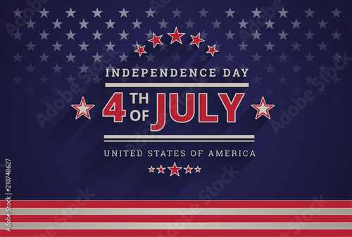Valokuva American design - Happy Independence Day USA 4th of July dark blue background -