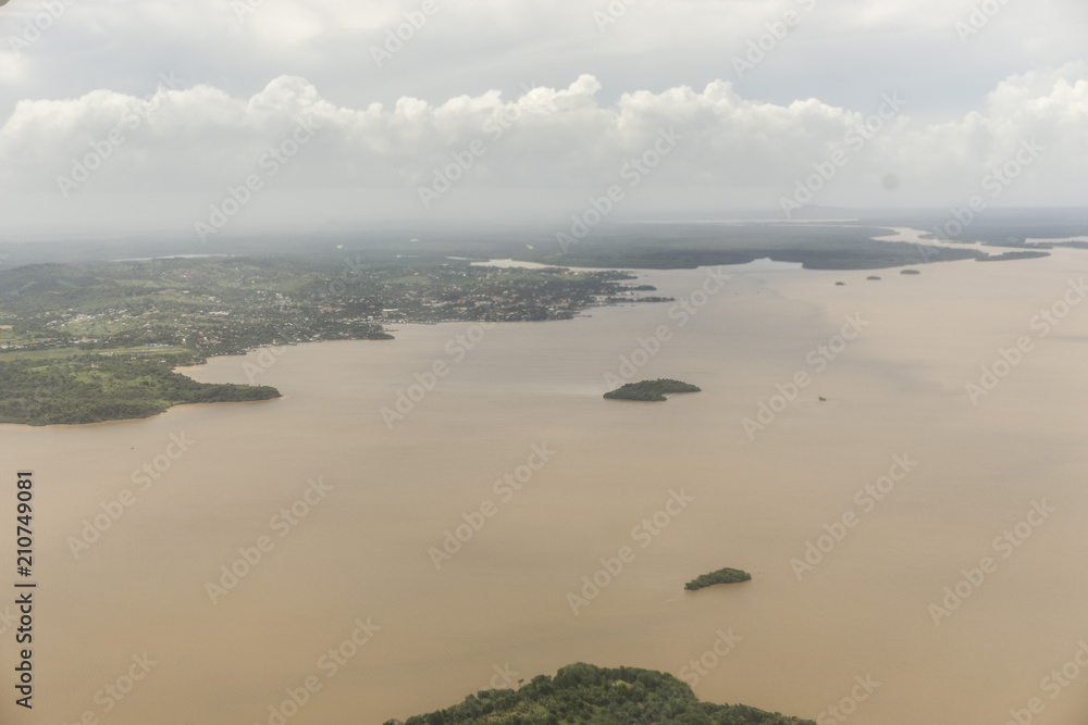 aerial view of huge river aerial view of huge river