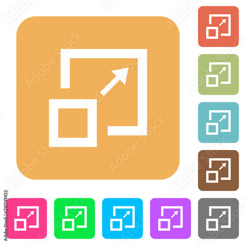 Enlarge window rounded square flat icons
