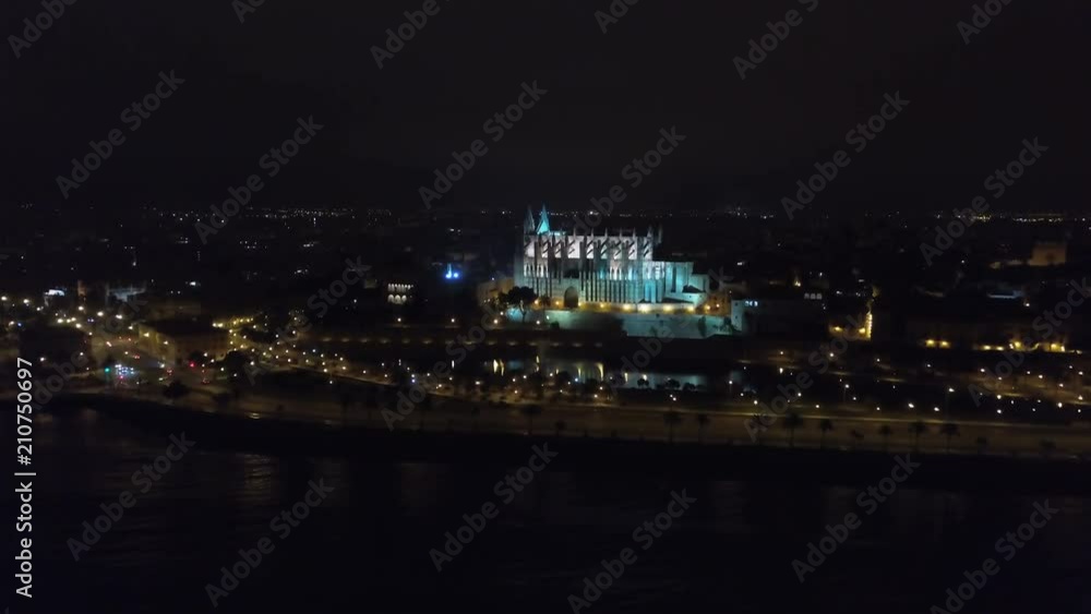 Palma Cathedral of Santa Maria at night in Palma Mallorca Spain Palma Cathedral of Santa Maria at night in Palma Mallorca Spain