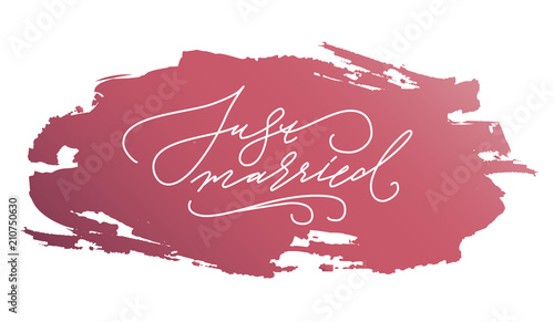 Just Married Calligraphic Romantic Concept