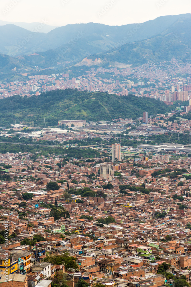 A view from high up over Medellin Colombia.