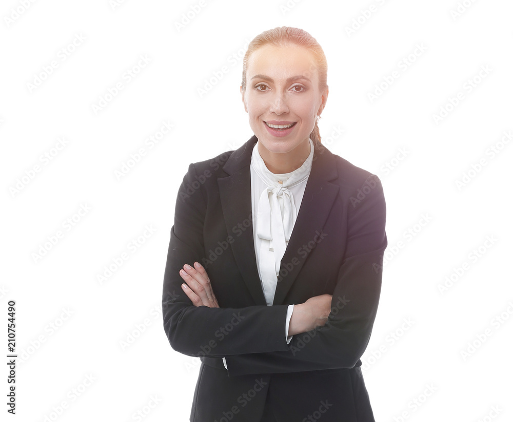 smiling female Manager.portrait in full growth smiling female Manager.portrait in full growth