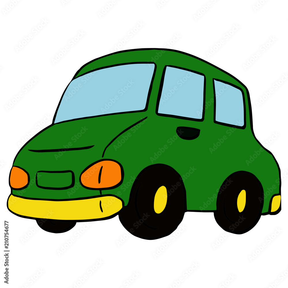 Car cartoon illustration isolated on white background for children color book Car cartoon illustration isolated on white background for children color book