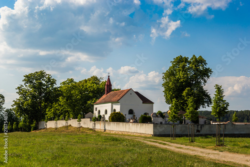 Old church - a typical medieval church in the countryside of Chech Republic