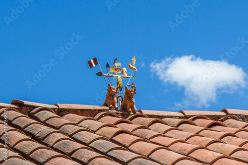 Torito de Pucara Rooftop Ornaments of Cows and Flowers in Sacred Valley  Peru