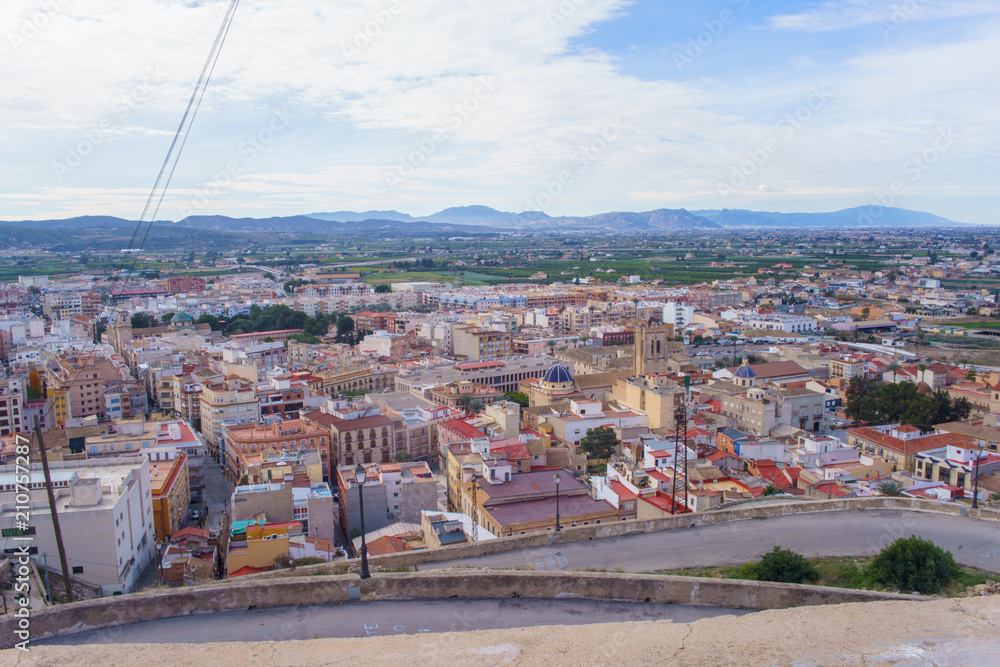 Orihuela, España, February 10, 2018: Views from the orihuela seminar, the whole city from the top