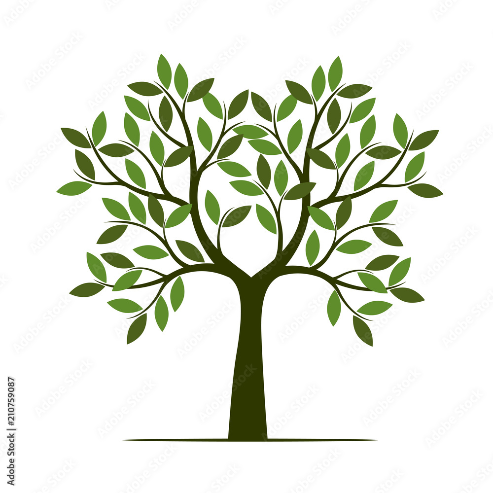 Green summer Tree. Vector Illustration. Green summer Tree. Vector Illustration.