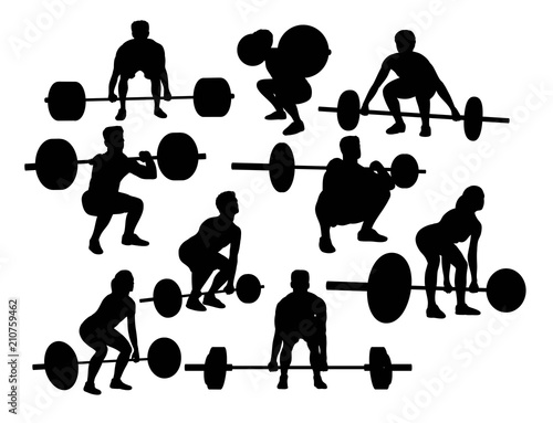 Weightlifter Silhouettes, art vector design