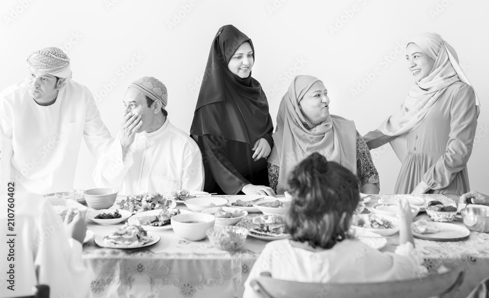 Muslim family having a Ramadan feast Muslim family having a Ramadan feast