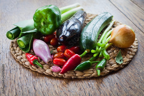 Mediterranean vegetable -  food ingredients, fresh from the market, localy harvested. photo