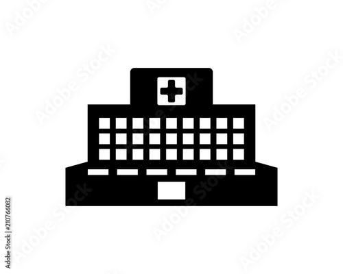 hospital silhouette medical medicare health care pharmacy clinic image vector icon