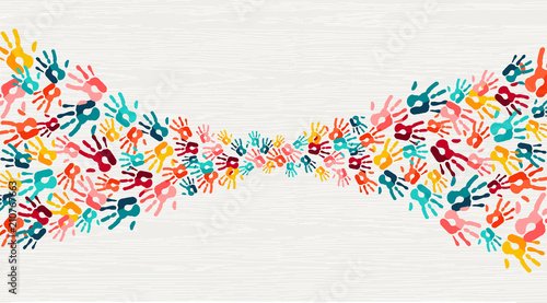 Color hand print paint background art