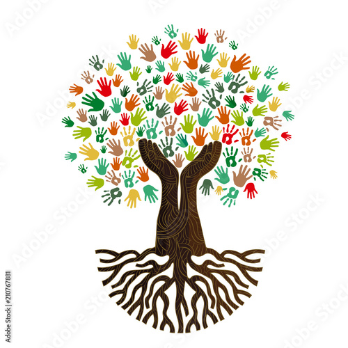 Human hand tree for culture diversity concept