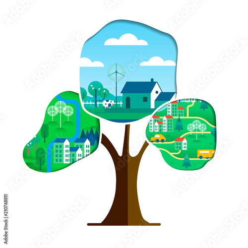 Green city tree concept for environment care