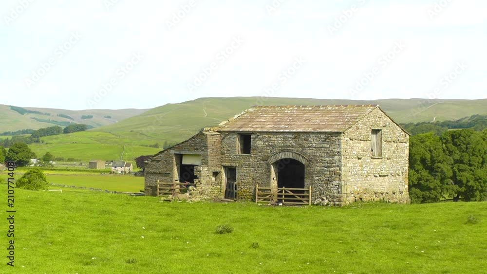 An old stone barn in the heart of England's Yorkshire Dales,. An old stone barn in the heart of England's Yorkshire Dales,.