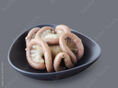 Boiled chitterlings internal organs of pig with clipping path.