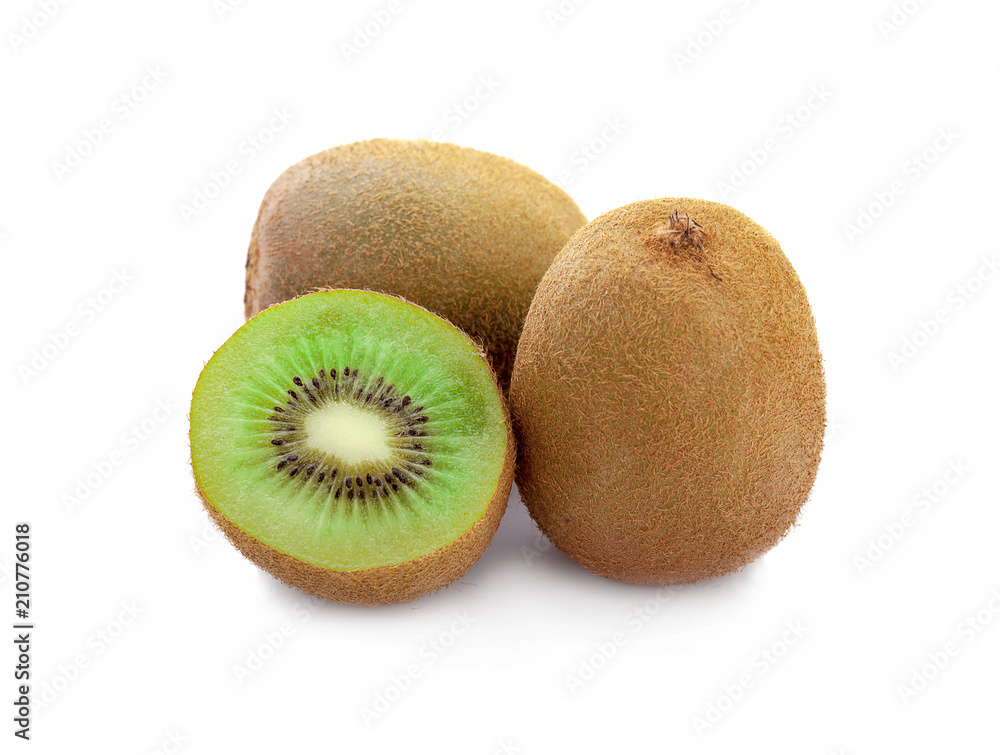 Mature fruit kiwi isolated on white background Mature fruit kiwi isolated on white background