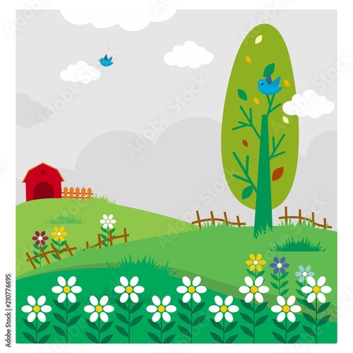 garden barnyard field grassland farmland scenery landscape background