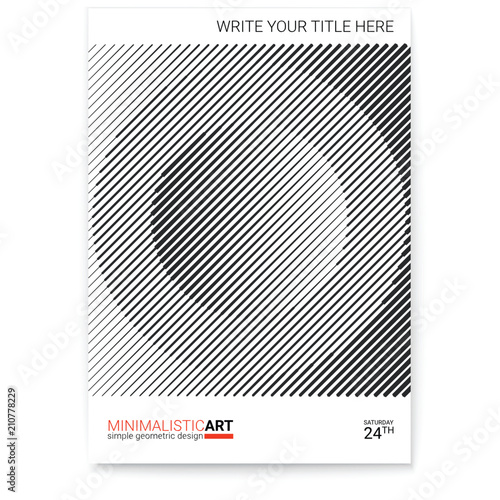 Geometric cover design, modern. Creative poster with simple shape in bauhaus style, minimalistic art. Modern digital art with halftone patterns. Template for cover, print design, vector illustration.