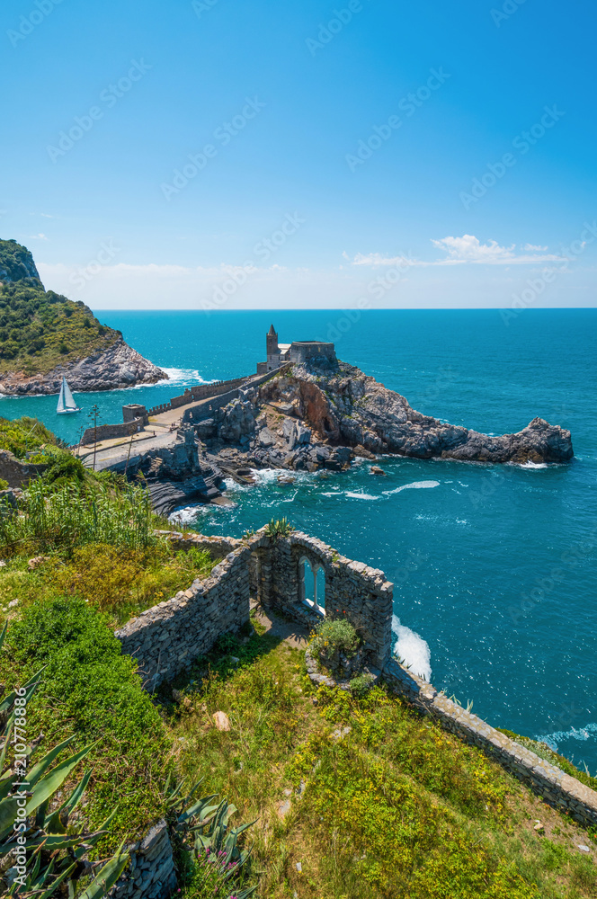 Porto Venere (Italy) - The town on the sea also know as Portovenere, in the Ligurian coast, province of La Spezia; with villages of Cinque Terre designated by UNESCO World Heritage Site