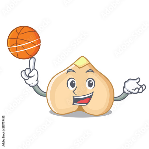 With basketball chickpeas character cartoon style