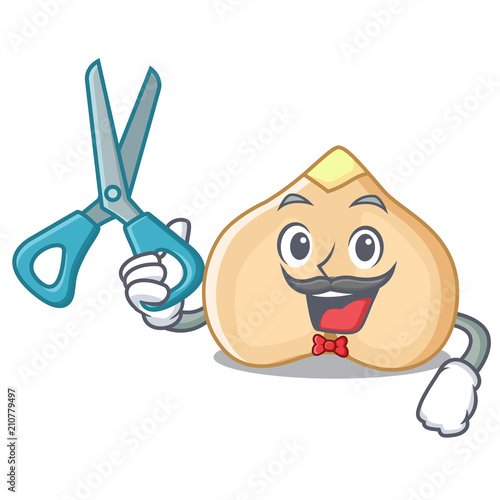 Barber chickpeas character cartoon style