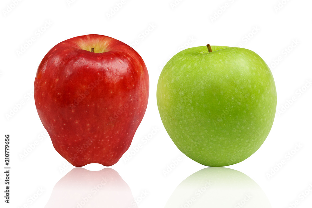 Red apple and green apple isolated on white background Red apple and green apple isolated on white background
